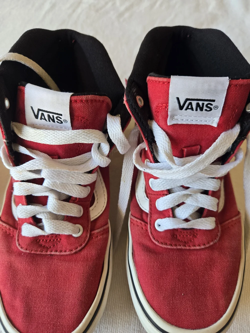 Vans Kids Red & White High-Top Skate Sneakers
